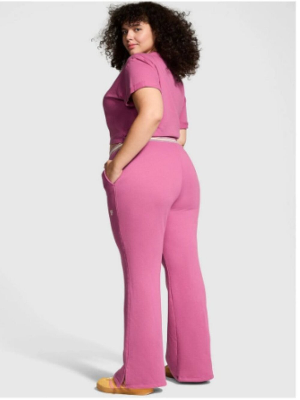 PINK Victoria Secret 2 Pc. Matching Front Zip Cardigan & Flare Sweatpants XL NWT - Picture 5 of 15